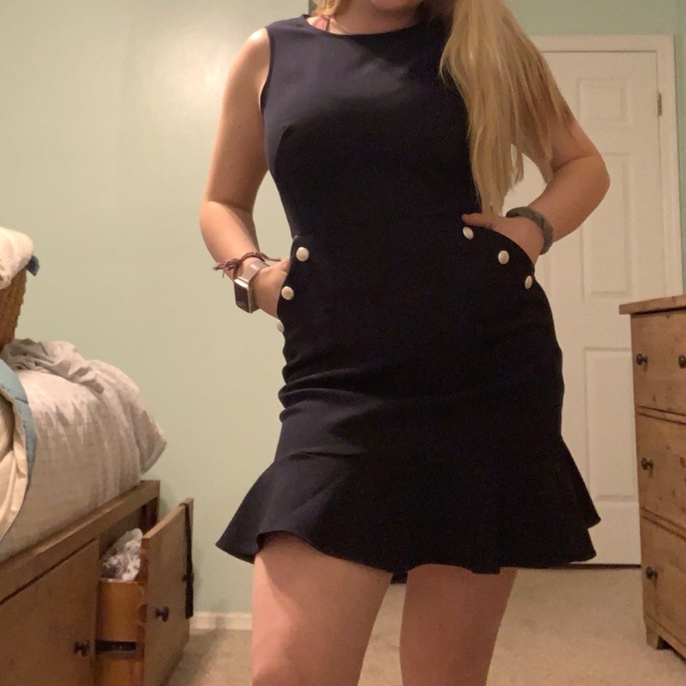 Navy Blue Cocktail Dress - Loft